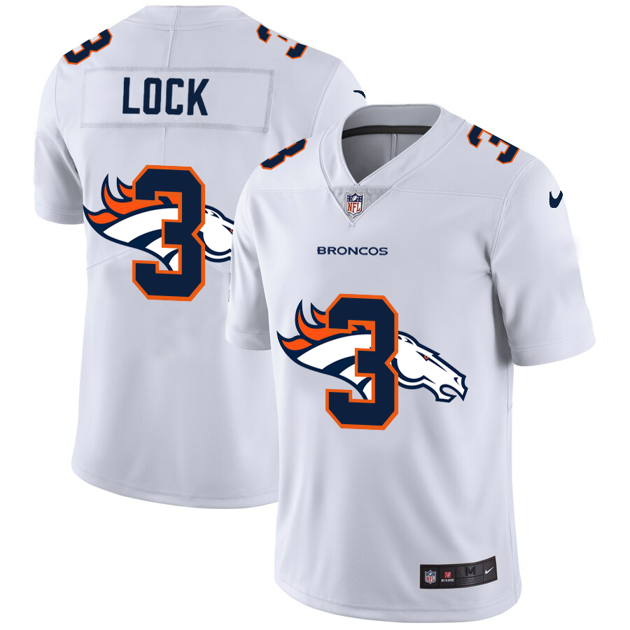 2020 New Men Denver Broncos #3 lock white  Limited NFL Nike jerseys